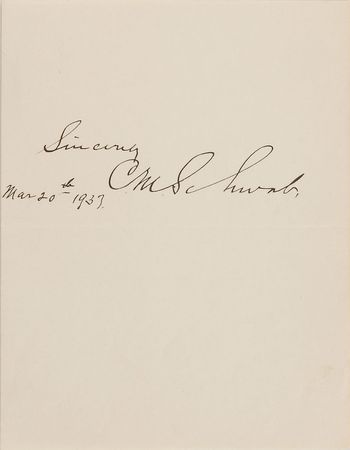Lot #220 Charles Schwab Signed Photograph and Signature - Image 2