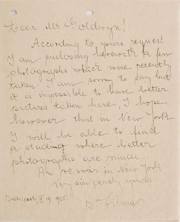 Lot #729 Theda Bara and Vilma Banky Signature and Handwritten Letter Signed - Image 1