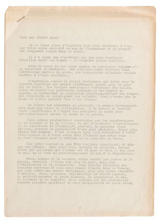 Lot #163 Soviet Peace Committee: The elite of Soviet arts and sciences protest the Vietnam War - Image 1