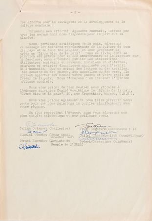 Lot #163 Soviet Peace Committee: The elite of Soviet arts and sciences protest the Vietnam War - Image 2
