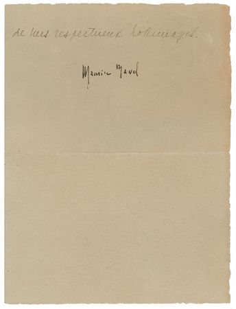 Lot #491 Maurice Ravel Signed Letter - Image 2