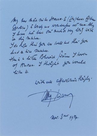 Lot #218 Prince Rainier of Monaco Handwritten Letter Signed - Image 1
