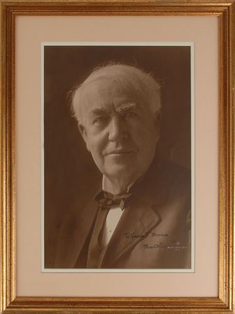 Lot #141 Thomas Edison: Splendid oversized Edison portrait - Image 1