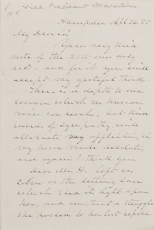 Lot #198 Hannibal Hamlin Handwritten Letter Signed - Image 1