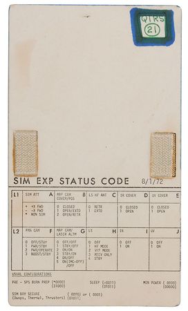 Lot #318 Apollo 17 Training Cue Cards - Image 1
