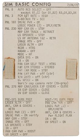 Lot #318 Apollo 17 Training Cue Cards - Image 2