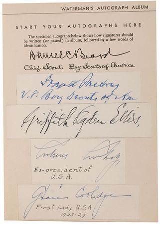 Lot #722 Waterman Autograph Album: Superb Waterman’s autograph album filled with over 100 celebrities - Image 2