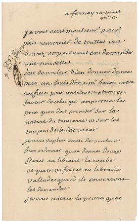 Lot #432 Voltaire: ?Voltaire, your old servant? - Image 1