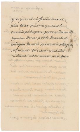 Lot #432 Voltaire: ?Voltaire, your old servant? - Image 2