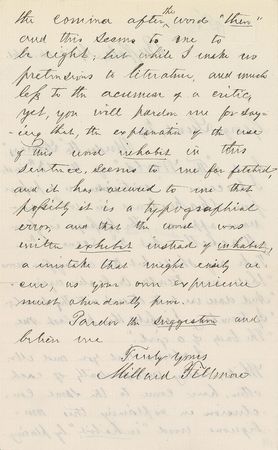 Lot #15 Millard Fillmore: The former president clarifies “a passage from Shakespeare” - Image 2