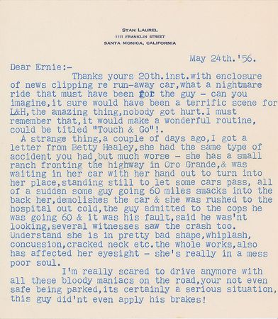 Lot #934 Stan Laurel Typed Letters Signed - Image 1
