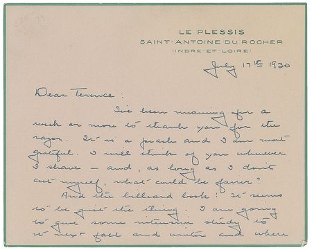 Lot #494 Eugene O’Neill Handwritten Letter Signed - Image 1