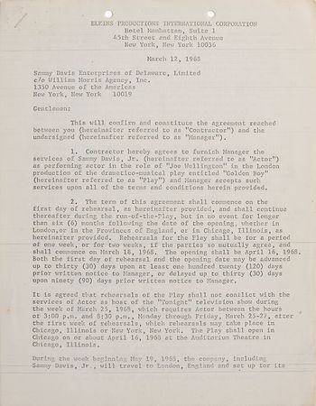 Lot #901 Sammy Davis, Jr Signed Document - Image 2