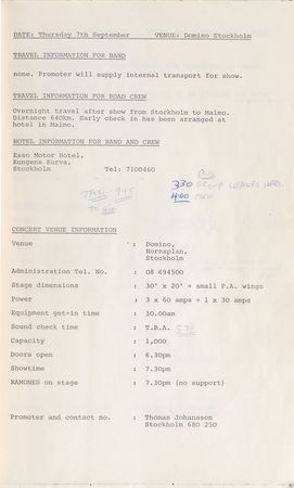 Lot #678 The Ramones Itineraries - Image 4