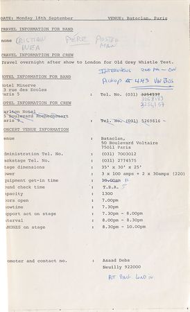Lot #678 The Ramones Itineraries - Image 5