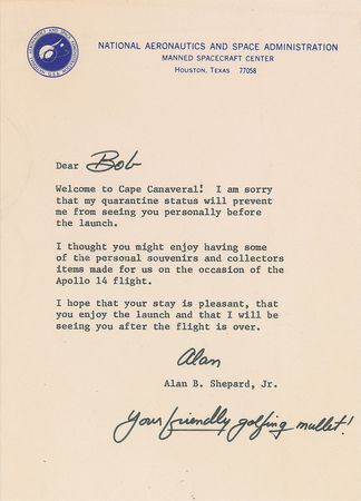 Lot #321 Alan Shepard Typed Letter Signed and Check - Image 2