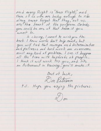 Lot #347 Don Peterson Handwritten Letter Signed and Signed Photographs - Image 3