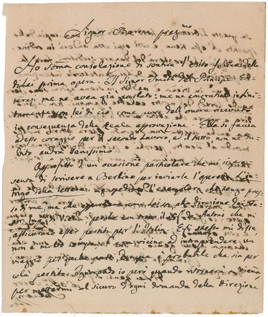 Lot #525 Antonio Salieri: Incredible content on “the operetta L’intrigo della lettera,” “our celebrated Spontini,” “composing operas,” and “writing ‘Kyrie eleisons’” - Image 1