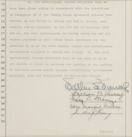 Lot #372 Walt Disney: Disney family shares assignment - Image 2