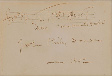 Lot #539 John Philip Sousa Signed Musical Quote - Image 1