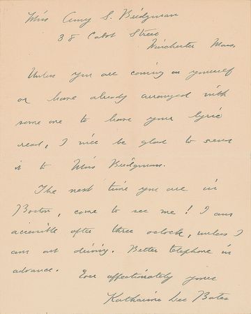 Lot #437 Katherine Lee Bates - Image 2