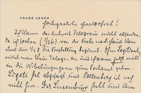 Lot #535 Franz Lehar Handwritten Letters Signed - Image 4