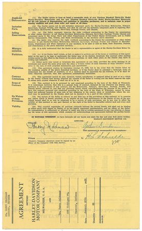 Lot #149 Harley-Davidson: Arthur Davidson: Harley?Davidson sale of 35 motorcycles in 1936 - Image 1