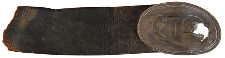 Lot #246 Excavated US Waist Belt Plate with Bullet Strike Belt Plate - Image 2