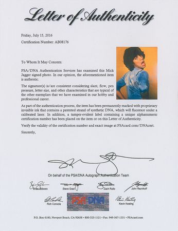 Lot #680 Rolling Stones: Mick Jagger Signed Photograph - Image 2