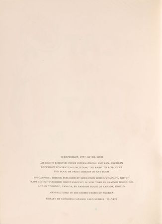 Lot #418 Dr. Seuss: Rare inscribed first editions of The Cat in the Hat and its sequel - Image 4