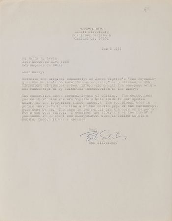 Lot #509 Robert Silverberg: Silverberg edits a manuscript for a science fiction volume - Image 1