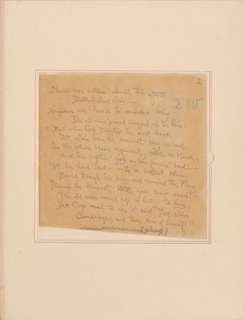 Lot #498 James Whitcomb Riley: Manuscript for the Hoosier?s vernacular ?The Old Man and Jim? - Image 3