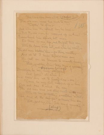 Lot #498 James Whitcomb Riley: Manuscript for the Hoosier?s vernacular ?The Old Man and Jim? - Image 4
