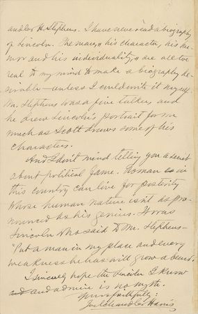 Lot #473 Joel Chandler Harris: The ?Brer Rabbit? author remarks on Abraham Lincoln - Image 2