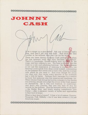 Lot #629 Johnny Cash Souvenir Program - Image 1