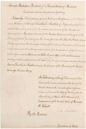 Lot #4 James Madison and James Monroe: 1816