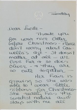 Lot #717 Grace Kelly Handwritten Letter Signed - Image 1