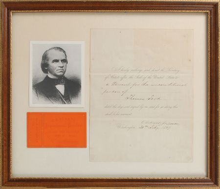 Lot #24 Andrew Johnson Signed Document