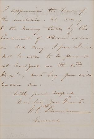 Lot #241 William T. Sherman Handwritten Letter Signed - Image 3