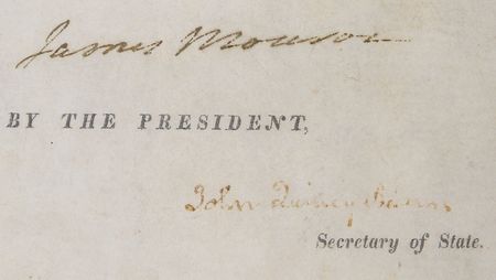 Lot #7 James Monroe and John Quincy Adams: 1818 ‘Columbian Principle’ patent approved by Monroe and Quincy Adams - Image 2