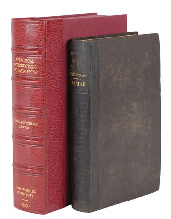 Lot #30 James A. Garfield: “Presented to J. A. Garfield by Spencer J. Fowler—as a premium for his scholarship in the Latin class of Geauga Seminary, Oct. 1850” - Image 2