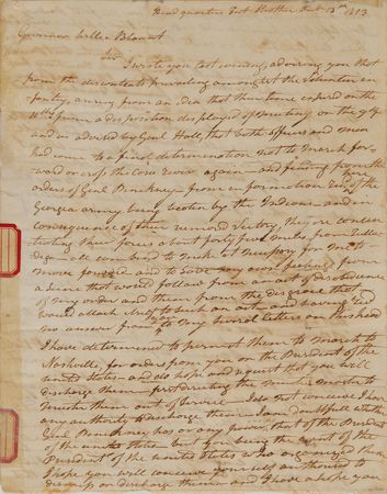 Lot #11 Andrew Jackson: Facing a soldiers’ mutiny