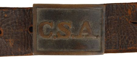 Lot #243 Confederate Belt Plate and Waist Belt: Atlanta Arsenal–type CSA belt plate - Image 2