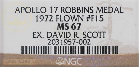 Lot #2084 Dave Scott?s Apollo 17 Flown Robbins Medal - Image 3