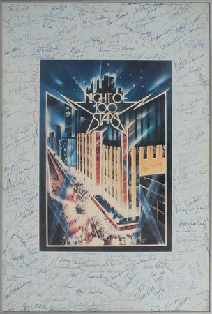 Lot #2100 Night of 100 Stars Celebrities Signed Poster - Image 1
