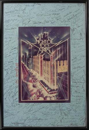Lot #2100 Night of 100 Stars Celebrities Signed Poster - Image 2