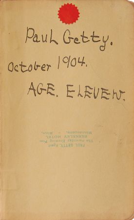 Lot #2068 J. Paul Getty Childhood Journal - Image 1