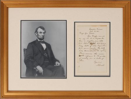 Lot #2030 Abraham Lincoln Autograph Letter Signed - Image 1