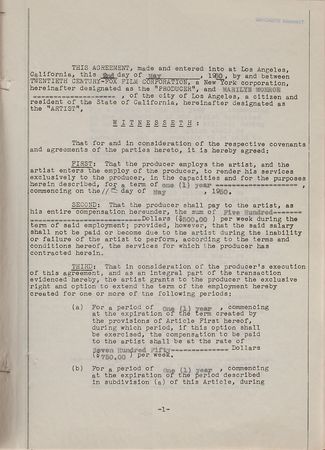 Lot #2096 Marilyn Monroe Twice-Signed Document - Image 3