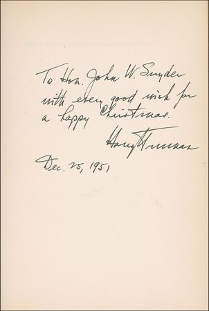 Lot #2038 Harry S. Truman Signed Book - Image 1
